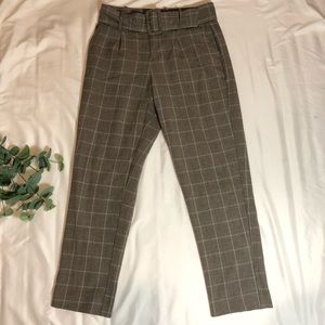 Plaid brown pants with belt, size 4, a new day